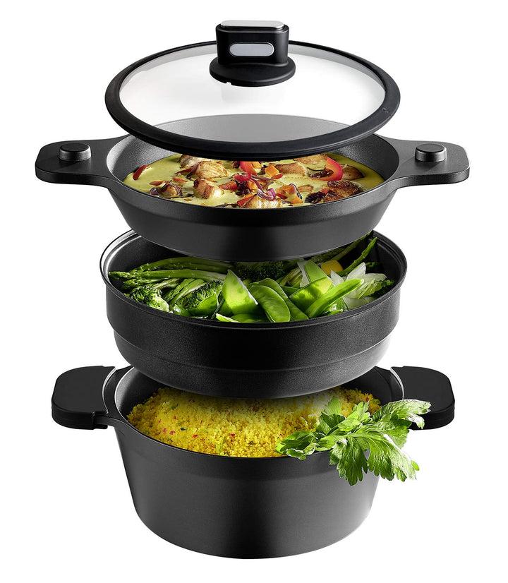 Multifunktionstopf Pepe, 24 cm, 4 Teile = 6 Kochgeräte,