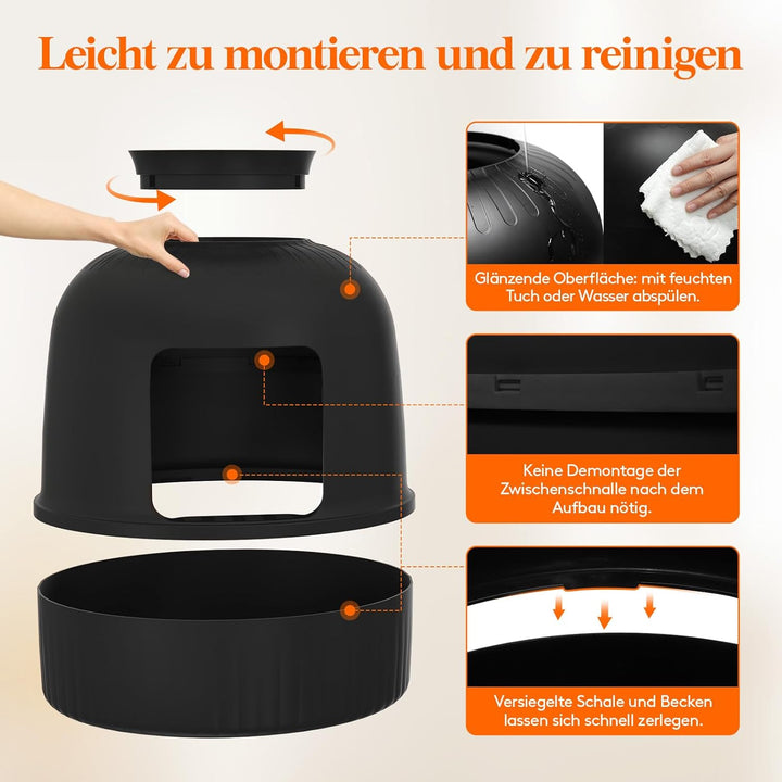 Lifewit Katzenklo Blumentopf mit Pflanze & Schaufel, Katzenklo Versteckt, Katzentoilette XXL mit Ger