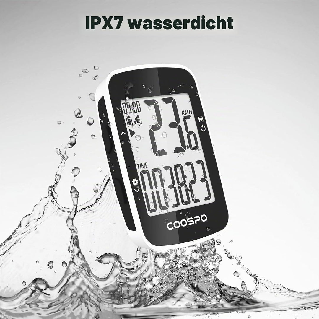 COOSPO BC26 GPS Fahrradcomputer Kabellos Bluetooth5.0/ ANT+, IP67 Wasserdichter Fahrrad Kilometerzäh