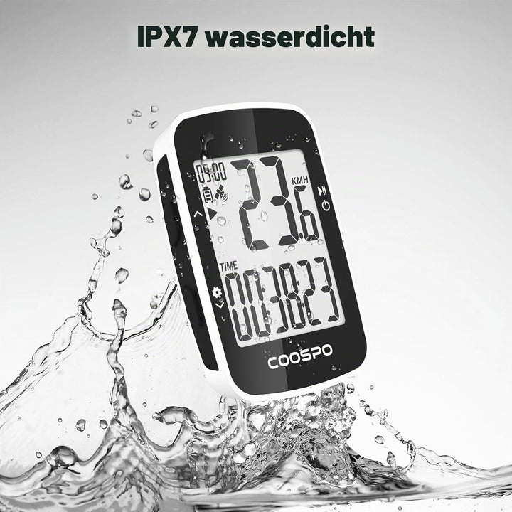 COOSPO BC26 GPS Fahrradcomputer Kabellos Bluetooth5.0/ ANT+, IP67 Wasserdichter Fahrrad Kilometerzäh