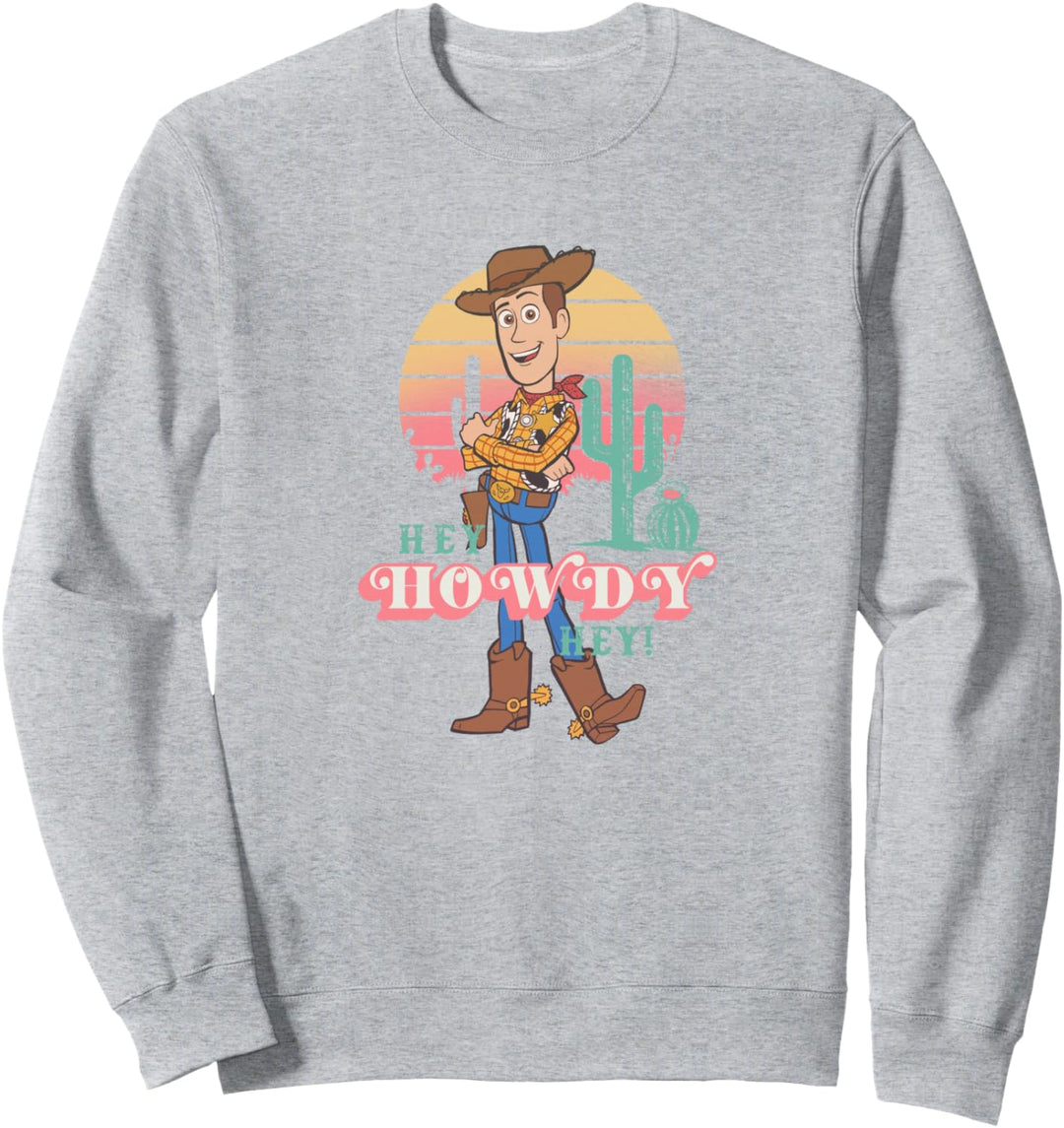 Disney Pixar Toy Story 4 Woody Hey Howdy Hey Retro Portrait Sweatshirt