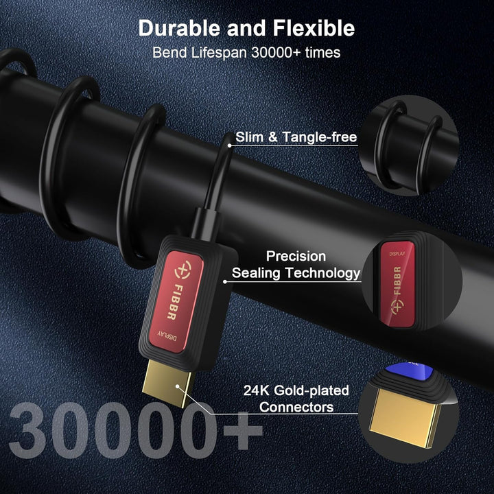 8K Glasfaser HDMI Kabel 5M, 48Gbps High-Speed HDMI 2.1 Kabel 8K@60Hz 4K@120Hz Dolby/Dynamic HDR/HDCP
