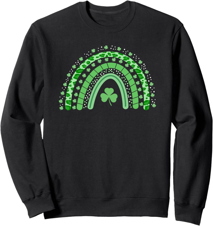 St. Patrick's Day Grüner Regenbogen mit Klee Sweatshirt