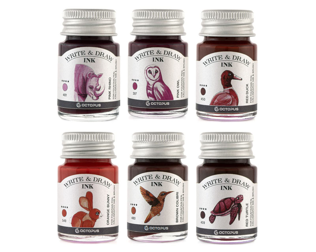 Octopus Write and Draw Ink Set DESERT, wasserfeste Tinte zum Schreiben und Zeichnen, Kalligraphietin