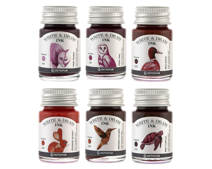 Octopus Write and Draw Ink Set DESERT, wasserfeste Tinte zum Schreiben und Zeichnen, Kalligraphietin
