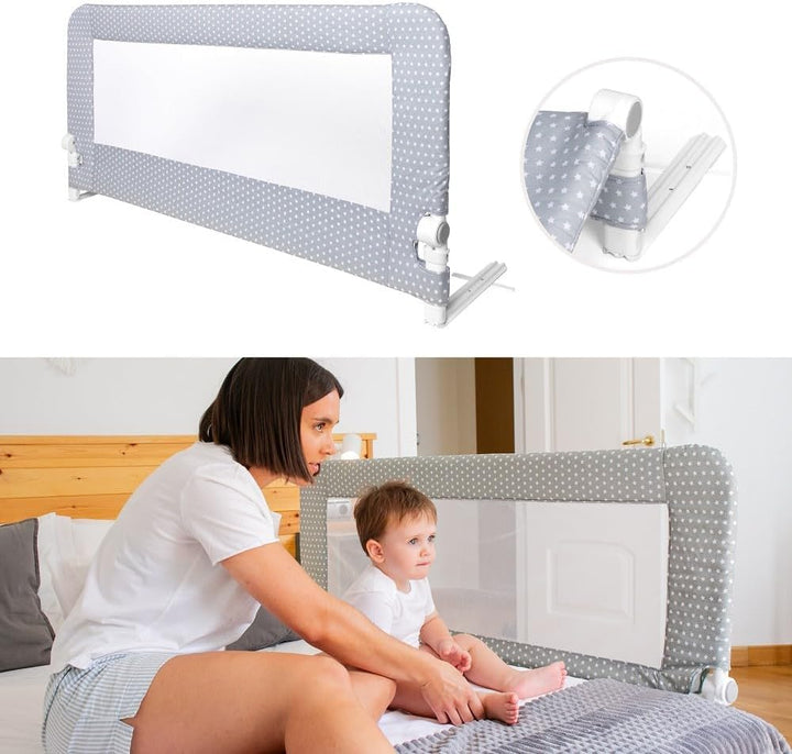 Interbaby BR006 Bettgitter 1.50 für Babys und Kinder - Sternmodel, grau, 3 kg, Sternmodel 150 cm