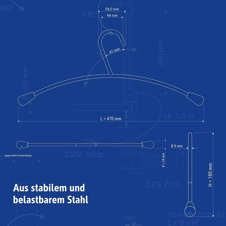 MAUL Kleiderbügel Metall – moderne Stahl Kleiderbügel in edlem Design – stabile und belastbare Aufhä