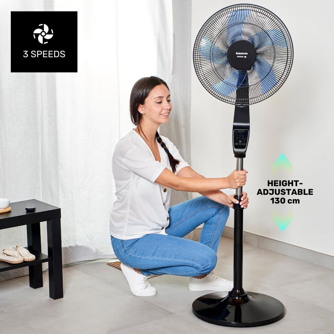 Taurus Boreal 16CR Digitaler Standventilator, Höhe bis 130 cm, 5 Flügel, Durchmesser 40 cm, 3 Geschw