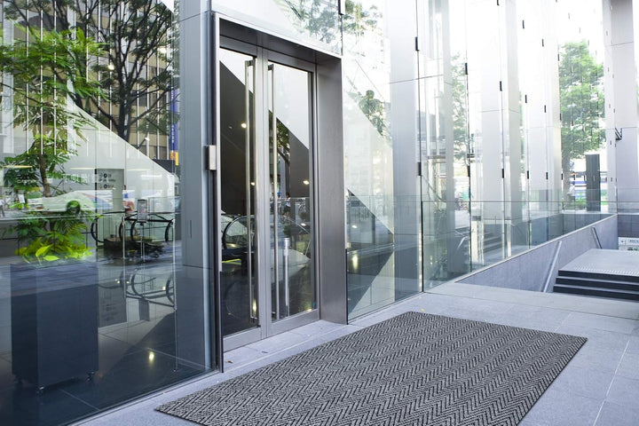 Runner - Türmatte rutschfest Magnus 2954 Zigzag Outdoor, Indoor Grau 100x100 cm MAGNUS Grau 100 x 10