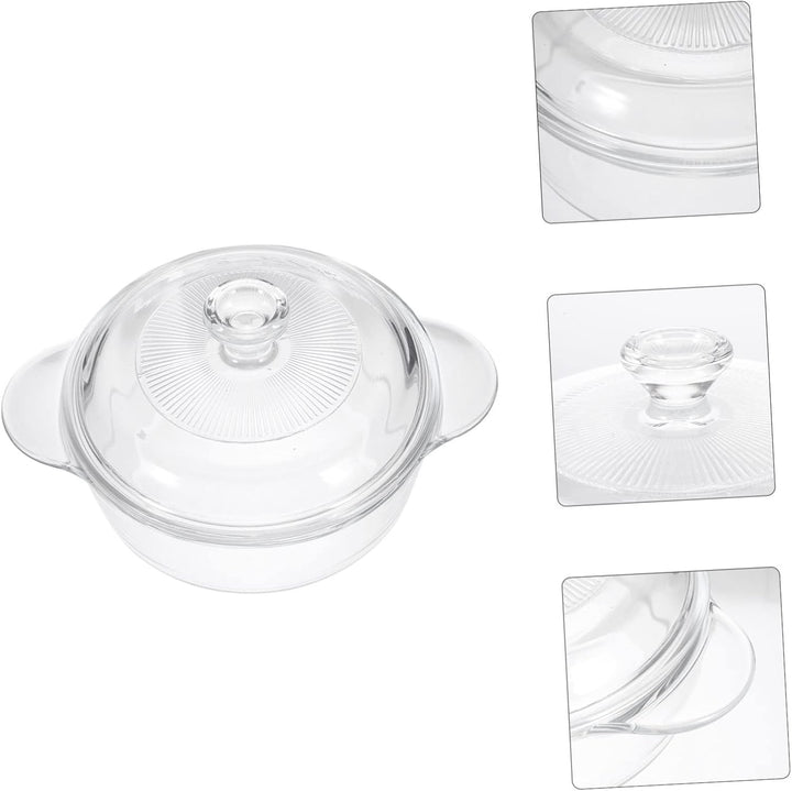 STOBAZA Pyroflam Topf Glas Schmortopf Hitzebeständig mit Deckel und Ergonomischem Design 1l Küchenge