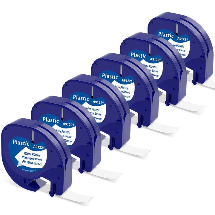 6x MarkField Kompatibel mit Dymo Letratag Etikettenband, Kompatibel mit Dymo Letratag SchriftBänder