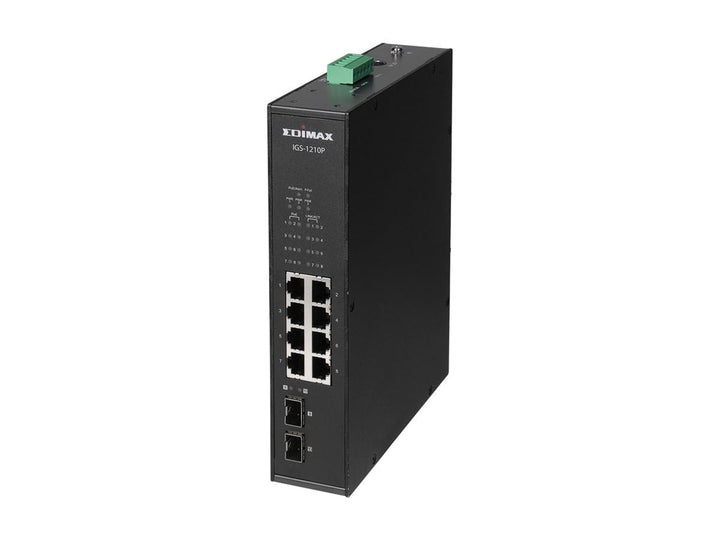 Edimax IGS-1210P - Industrieller 10-Port Gigabit PoE+-DIN-Schienen-Switch mit 2 SFP-Ports