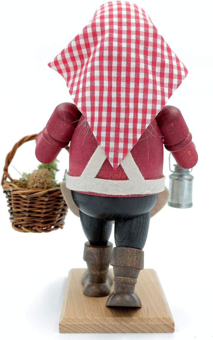 Kuhnert - Original Erzgebirgische Holzkunst Räuchermann Räucherfigur 22cm - Kräuterfrau