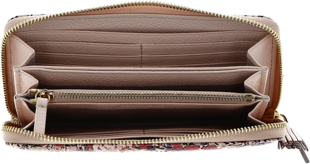 Coccinelle Tassel Flower Print Zip Around Wallet MUL. Crea. P/Cr. P