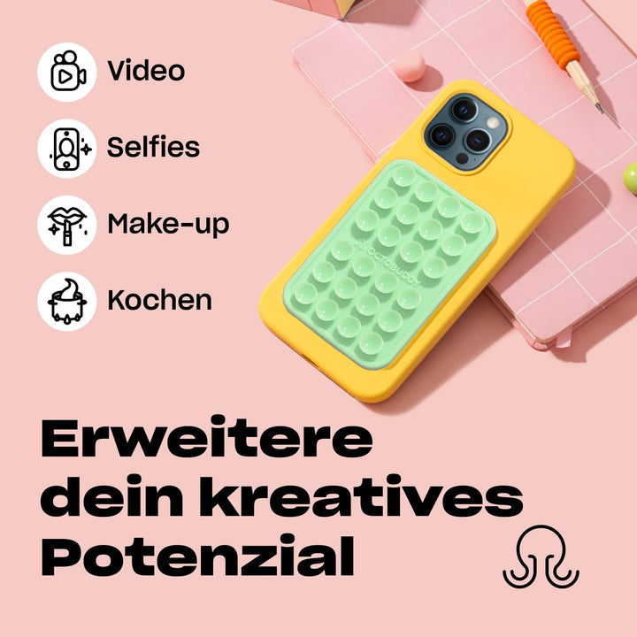 OCTOBUDDY Classic MAX Silikon-Saugnapf Halterung fürs Handy - rutschfeste Saugnapfhalterung für iPho
