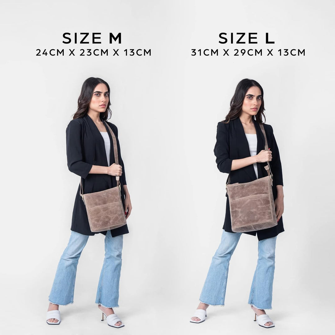 LEABAGS Leder Handtasche Damen I Premium Echtleder Umhängetasche I Schultertasche I Damentasche I Tr