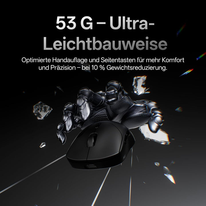 Rapoo VT2 MAX Kabellose Gaming-Maus, 30K DPI Sensor, echte 8000Hz Abfragerate, 53g Ultraleicht, 750