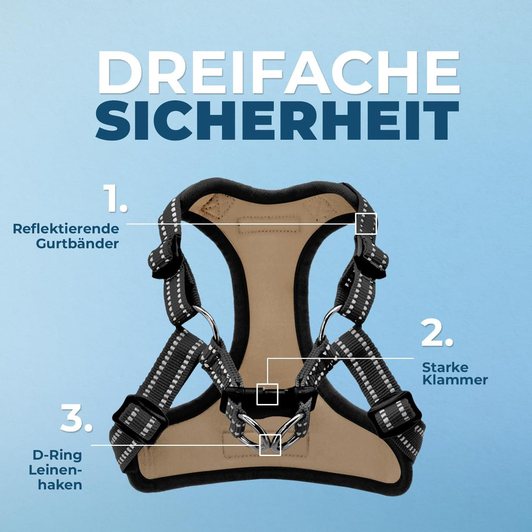 Voyager Verstellbares Hundegeschirr mit Reflektorstreifen by Best Pet Supplies - Strapazierfähige Ga