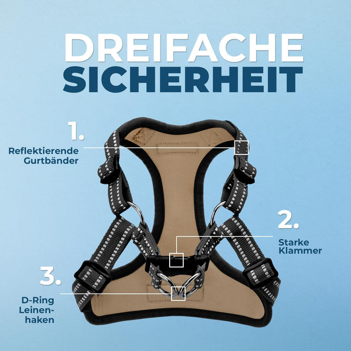 Voyager Verstellbares Hundegeschirr mit Reflektorstreifen by Best Pet Supplies - Strapazierfähige Ga