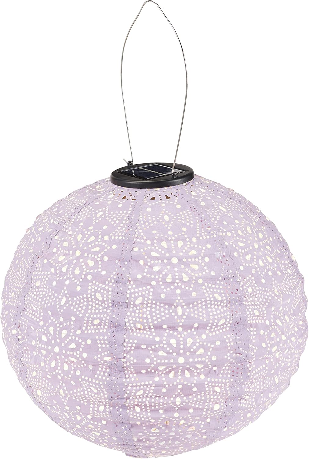 Lights4fun LED Solar Lampion Rund Lila Tyvek Marokkanische Laterne Aussenbereich
