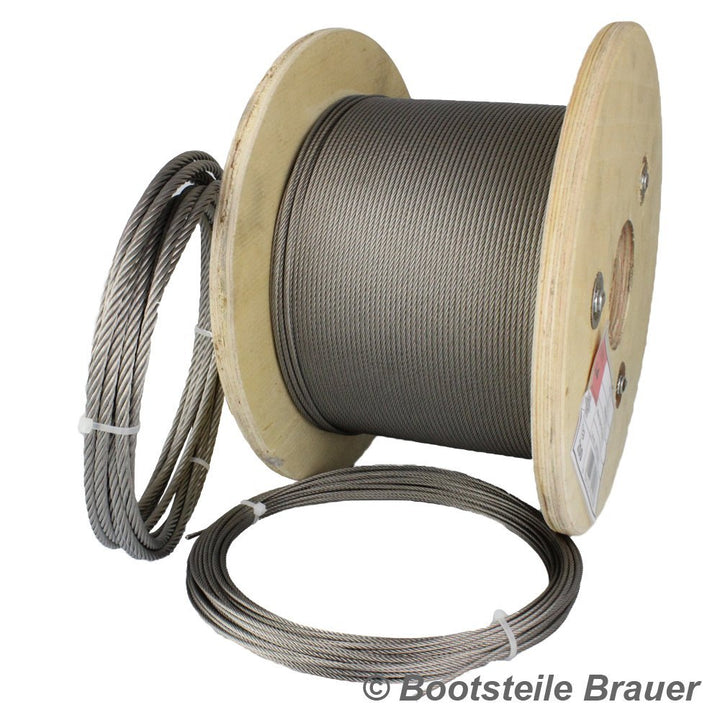 20 Meter Edelstahl - Drahtseil 7x7 mittelweich D= 6 mm - Edelstahl A4 Edelstahlseil Stahlseil I BOOT