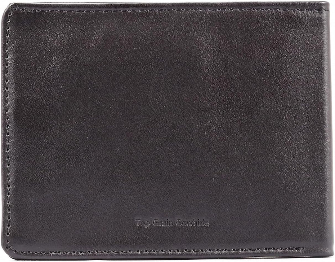 Big Skinny Herren Slim Line Leder Bi-Fold Slim Wallet für bis zu 25 Karten Schwarz, Schwarz