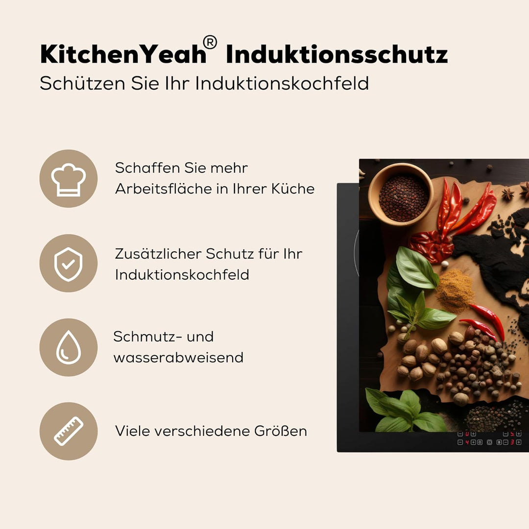 KitchenYeah© Herdabdeckplatte Einteilig Ceranfeld Abdeckplatte Küche Deko Ceranfeldabdeckung Anti Ru