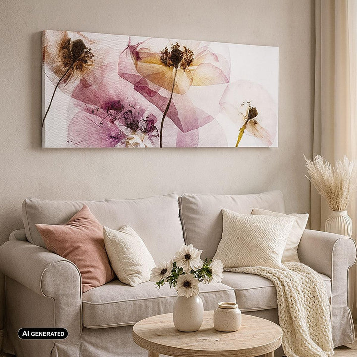 Wandbilder Dekoration Wohnzimmer blume sommer natur Panorama Bilder auf Leinwand 120x50cm Leinwandbi