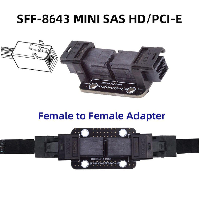 chenyang SFF-8643 Koppleradapter Mini SAS 4.0 SFF-8643 Buchse auf Buchse Interner Erweiterungsadapte