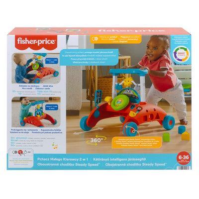 Fisher-Price - 2-Seiten Auto-Lauflernwagen, mitwachsendes interaktives Spiel-Center mit über 50 Lied