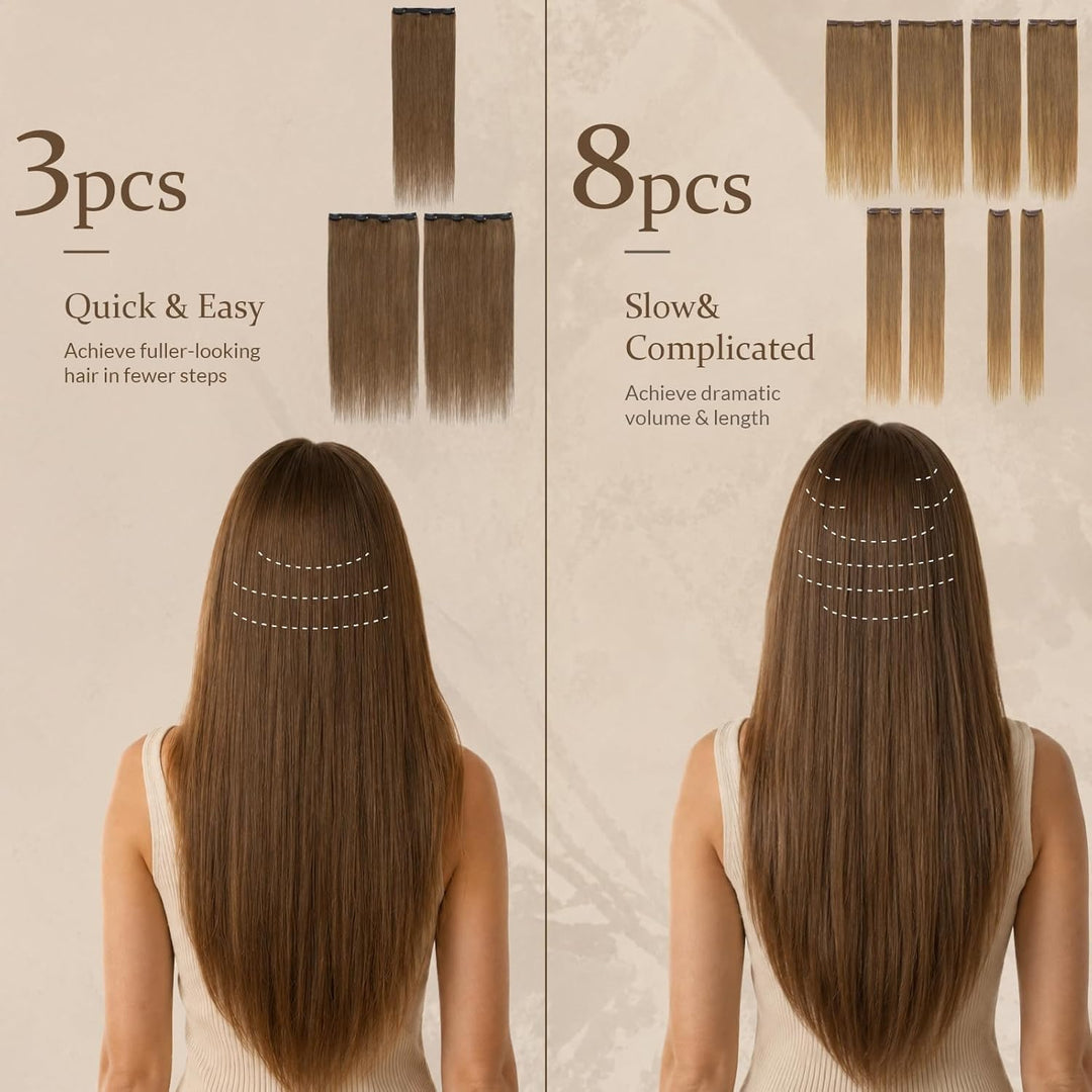 Rich Choices Clip in Extensions Echthaar Extensions Clip in Haarverlängerung Echthaar Remy Human Hai
