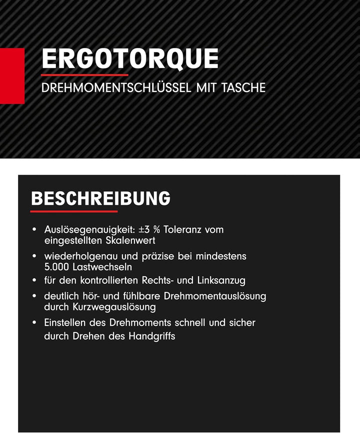 KS Tools 516.1905 1/2"ERGOTORQUEprecision Drehmomentschlüssel-Satz, 40-200Nm, 5-tlg Single, Single