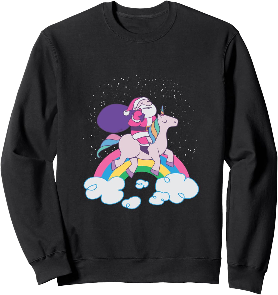 Der Weihnachtsmann auf einem Einhorn Sweatshirt