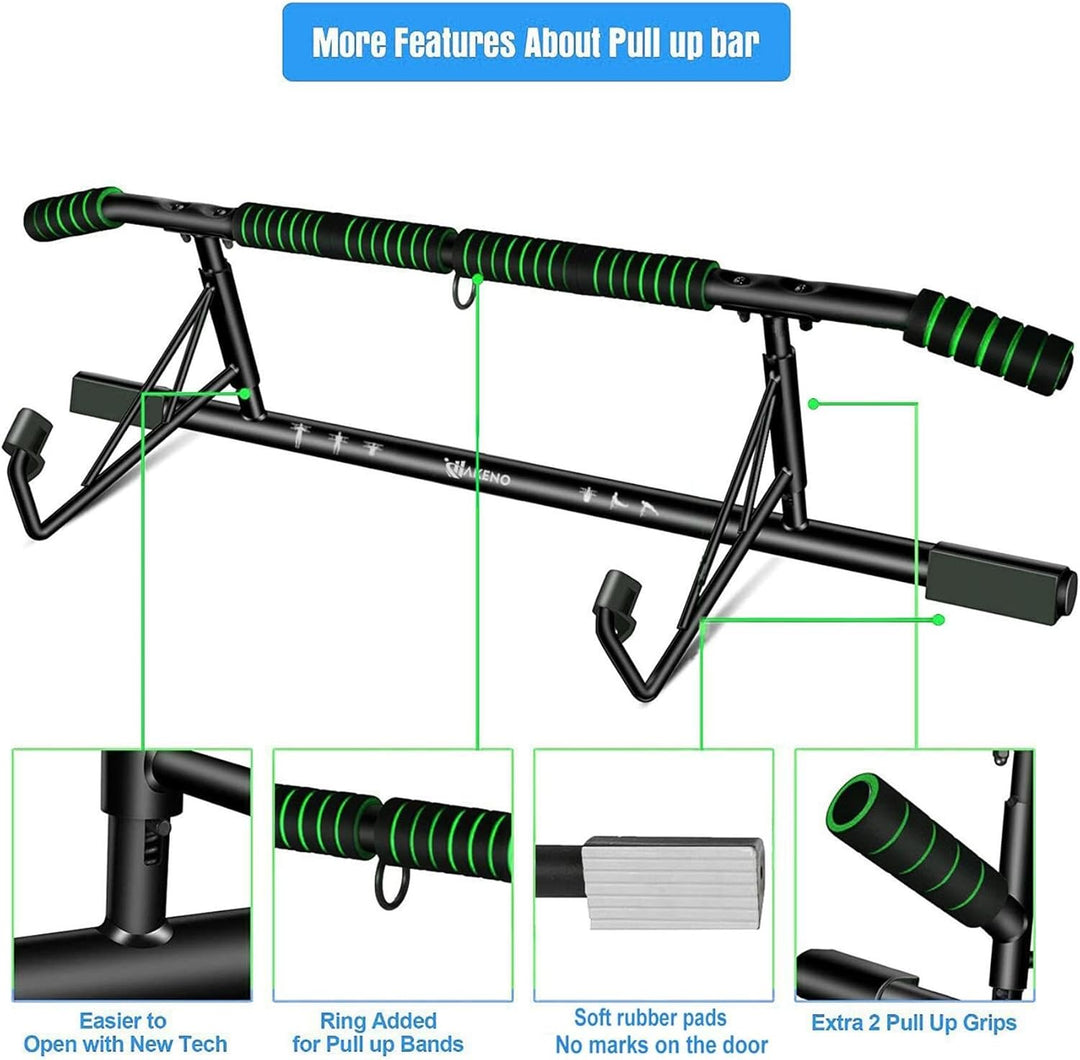 Klimmzugstange Türrahmen ohne Schrauben - Pull Up Bar [bis 200 KG]- inkl. Schlingentrainer - Türreck