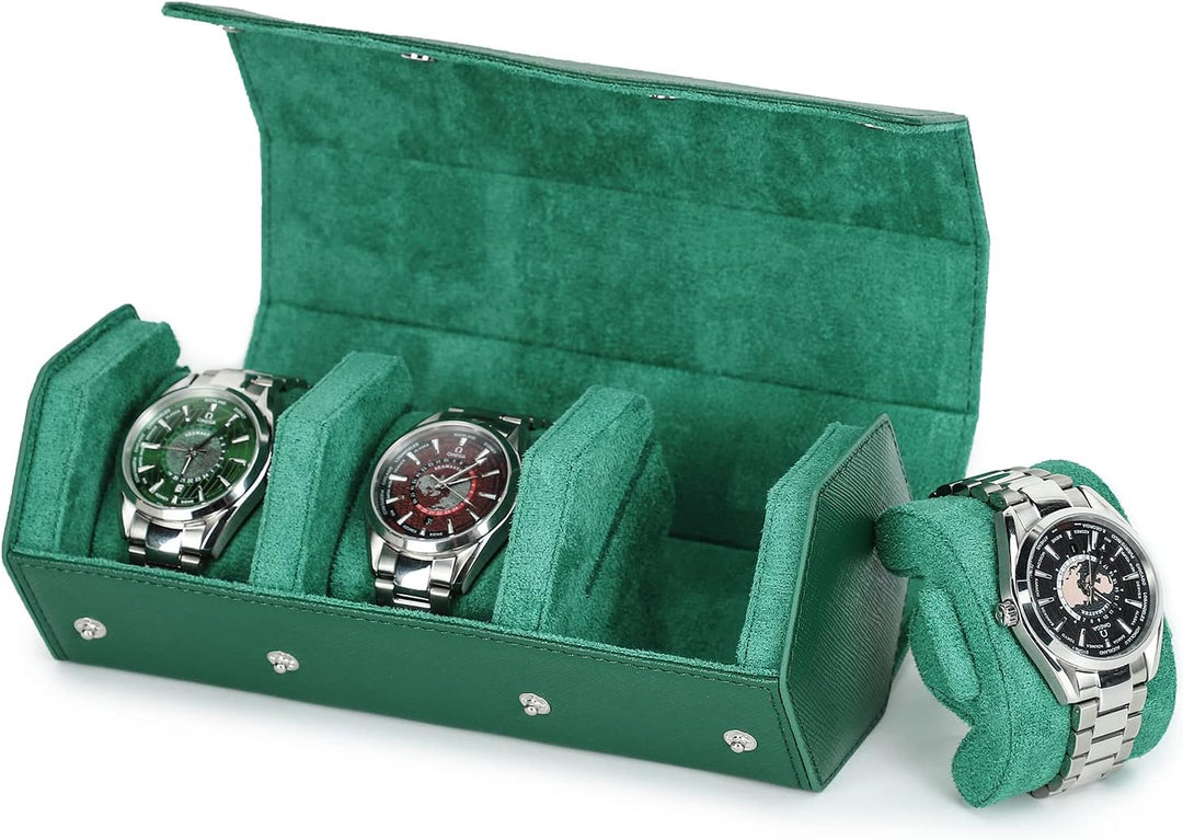 Hiram Hexagon Uhr Roll Case Leder Sechseck 3 Uhr Travel Case Uhren Aufbewahrungsbox Schutz Organizer