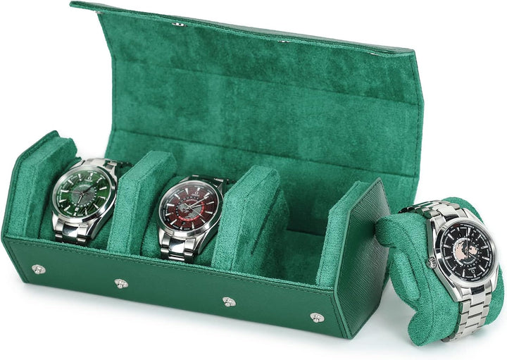 Hiram Hexagon Uhr Roll Case Leder Sechseck 3 Uhr Travel Case Uhren Aufbewahrungsbox Schutz Organizer