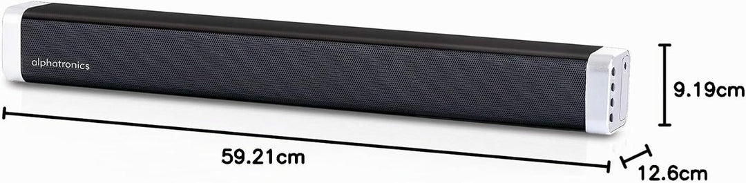 alphatronicsSound 1.4.0- Bluetooth 4.0 Soundbar, Schwarz mit Silber