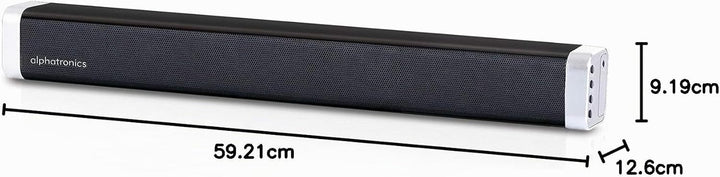 alphatronicsSound 1.4.0- Bluetooth 4.0 Soundbar, Schwarz mit Silber