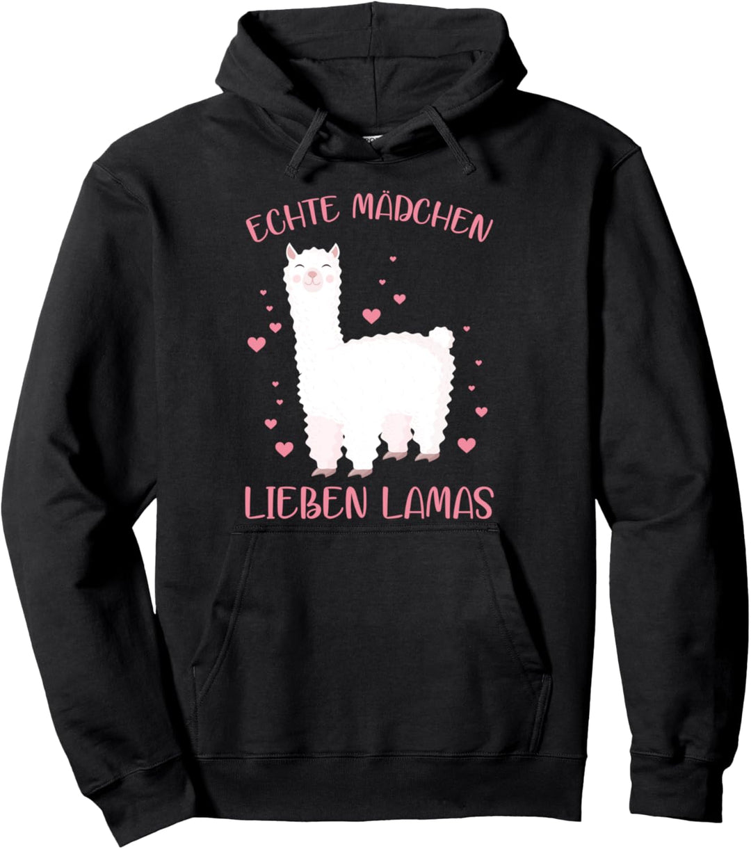 Echte Mädchen Lieben Lamas Alpaka Bauernhof Spruch Pullover Hoodie
