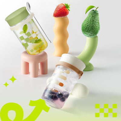UHAPEER 500ML Müslidosen, Auslaufsicherer Müslibecher mit Löffel, Porridge Becher 2er Set, Mepal Bec