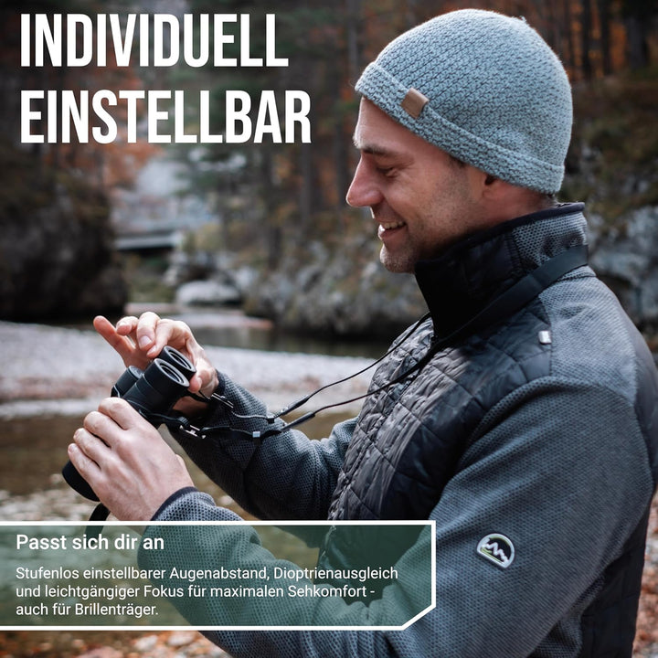 HD Fernglas 10x42 leistungsstark & IPX7-wasserdicht - Outdoorfernglas stufenlos einstellbar für Wand