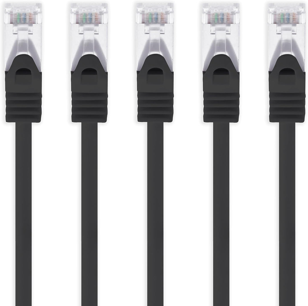 1aTTack.de 10m - schwarz - 5 Stück Cat7 Netzwerkkabel SFTP Patchkabel Lankabel Rohkabel 10GB/s - 500