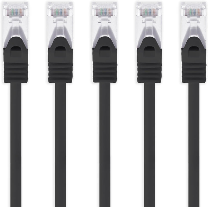 1aTTack.de 10m - schwarz - 5 Stück Cat7 Netzwerkkabel SFTP Patchkabel Lankabel Rohkabel 10GB/s - 500
