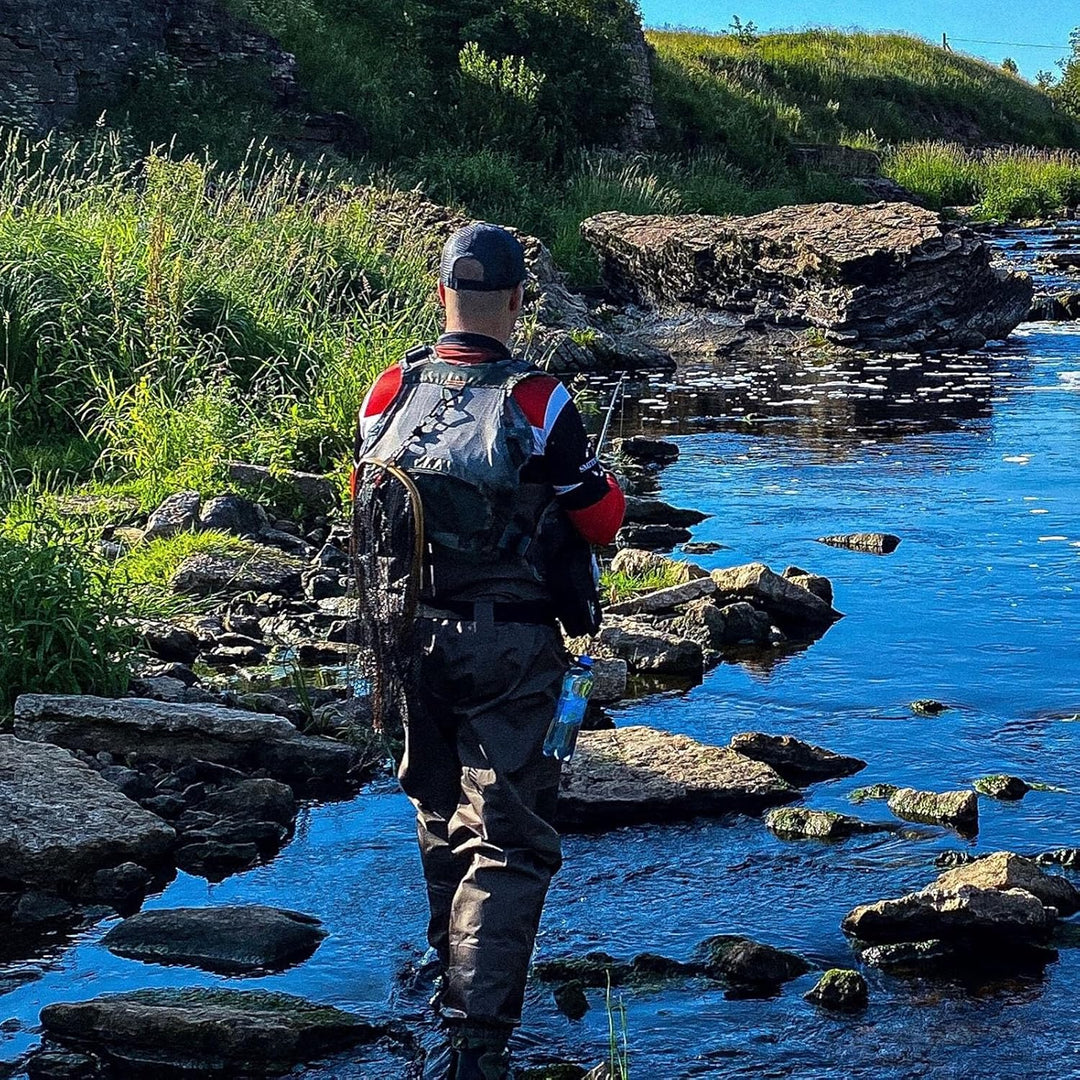 Kylebooker Fliegenfischen Weste Angelweste Einstellbare Grösse Maschen Multi-Taschen Jacke Einheitsg
