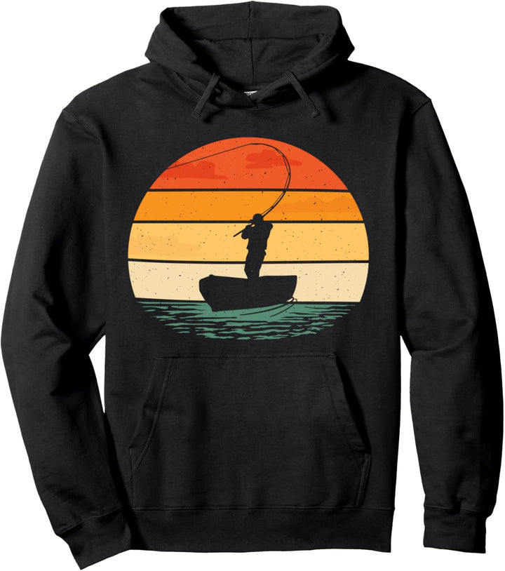 Fischerboot Angler Meer Fisch Retro Hoodie Pullover Hoodie