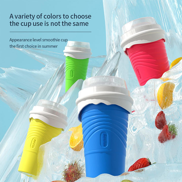 SCBOY Slushy Maker,Eis zum kneten slushy becher,Silikon slushy maker cup,Slush becher mit Strohhalml