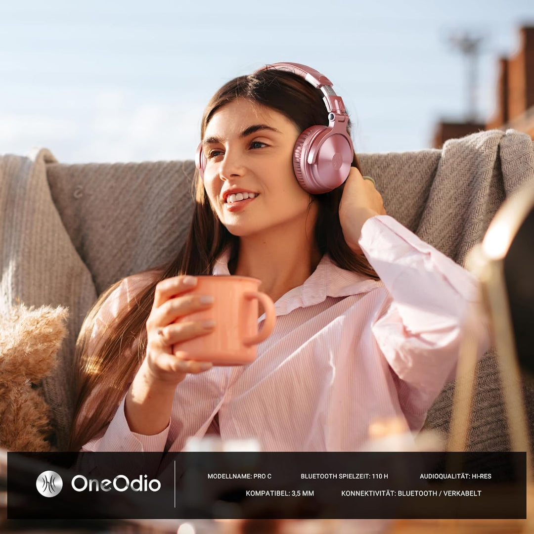 OneOdio Bluetooth Kopfhörer Over Ear [Bis zu 110 Std & BT 5.2] Kopfhörer Kabellos Bluetooth mit 50mm