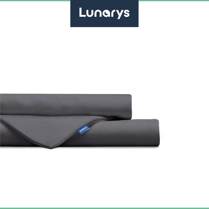 Lunarys SatinRoyal Bettwäsche Set - Uni Anthrazit - 220x240 cm mit 2 x 80x80 cm Kissenbezug - Premiu