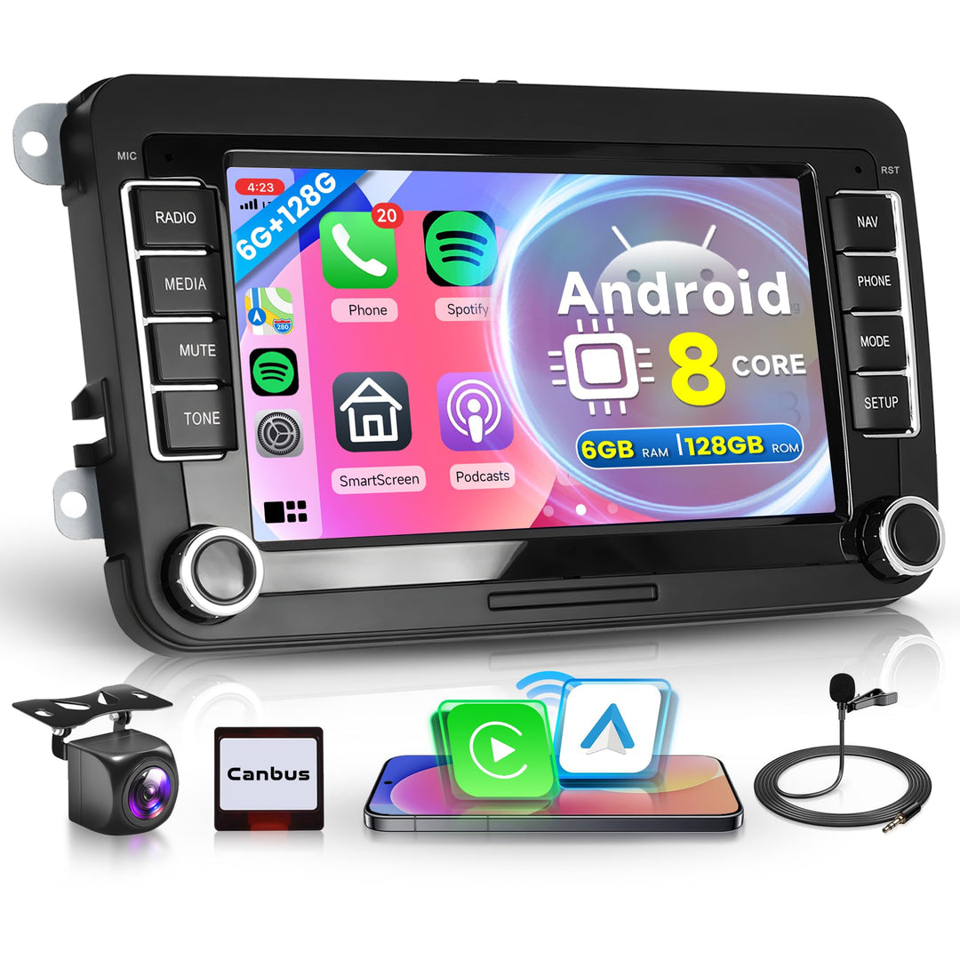 6G+128G 8 Core Wireless Carplay Android Autoradio für VW Golf 5 6 Passat Polo Tiguan Touran Caddy Sk