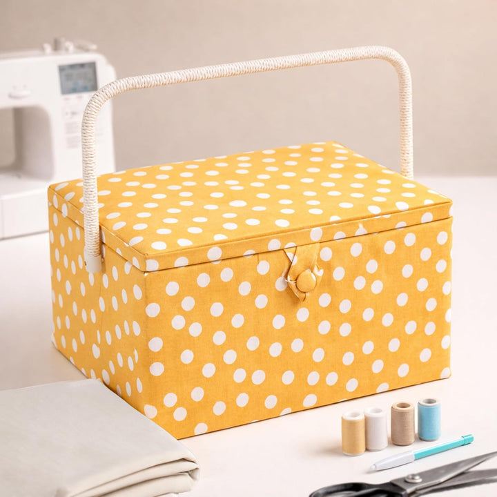 Hobby Gift Exclusive, grosse Nähbox, Bastel-Aufbewahrungsbox, Zubehörablage, Nadelkissen, PVC-Griff